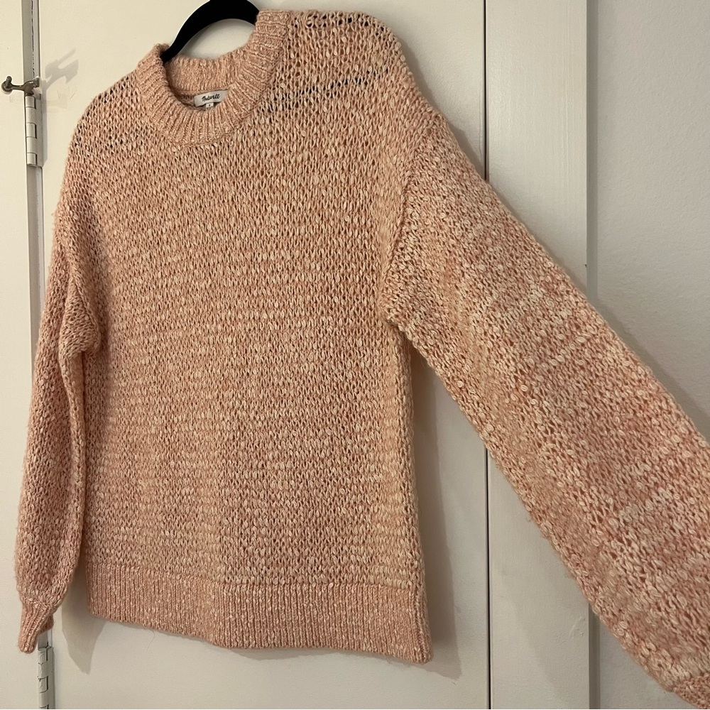 Madewell Baez Pullover Crewneck Sweater Pink Wool Alpaca Blend Size Small - Picture 5 of 10